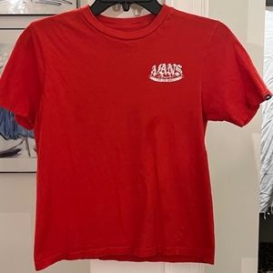 Red VANS "off the wall" ss t-shirt youth 8/10
